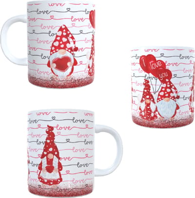 Bedrukte koffie beker - thee mok - gnomes - kabouters - tekst I love you