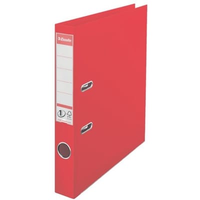 Esselte No.1 VIVIDA Kunststof A4 Ordner met Etikethouder - Voor 350 Vel - Rugbreedte van 50mm - Rood