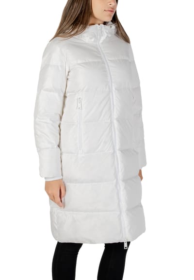 Hooded Zip-Up Jacket with Front Pockets Wo - White Jackets