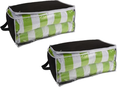 Storage Solutions Opbergtas/beschermhoes - 2x stuks - beddengoed/kleding - zwart - 45 x 30 x 20 cm