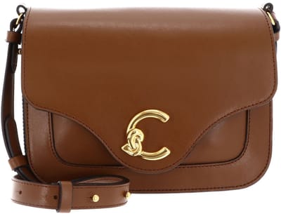 COCCINELLE Leren schoudertas C-Me Calf Crossbody Bag Cognac bruine