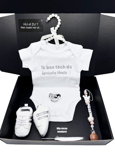 Kraamcadeau unisex - kraamcadeau gender reveal - kraamcadeau pakket- speenkoord - geschenkdoos - babyshower