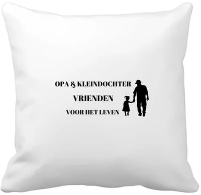 Akyol - opa en kleindochter vrienden voor het leven Kussen hoes - Vriend - opa/kleindochter - opa cadeautjes - cadeau - kado - geschenk - kleindochter verjaardag - kleindochter artikelen - 40 bij 40 cm