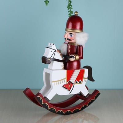 1 stuks 30 cm Handgemaakte Schommelpaard Soldaat Notenkraker Poppenspeler Koning Beweegbare Pop Handgeschilderd Kindercadeau