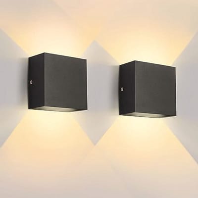 Set van 2 Led-wandlampen voor Binnen 10W - Warmwit 3000K, Zwart, Modern Ontwerp