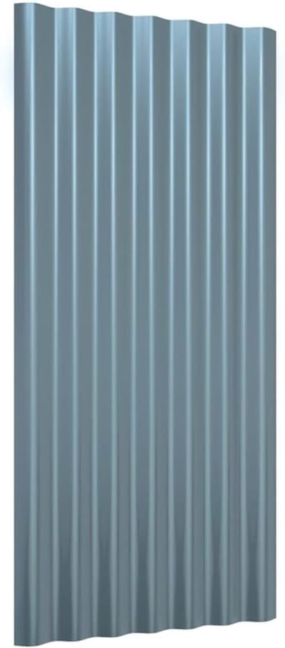 Dakpanelen - Golfplaten - Dakbedekking - Gepoedercoat staal - 80x36 cm - Grijs