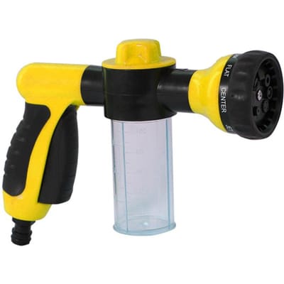 Pulvérisateur à mousse, tuyau d'arrosage de jardin, buse à mousse, pistolet distributeur de savon jaune