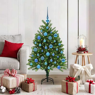 vidaXL - Kerstboom - met - 150 - LED - met - standaard - Groen - 120 - cm - PE