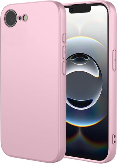 MobyDefend Hoesje - Geschikt voor iPhone 16e / iPhone 17e - Matte Siliconen Backcover - Licht Roze