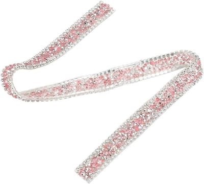 15mm Kristallen Band voor Bruiloft Decoratie, Sprankelende Diamant Strips voor Verpakking en Vormgeving (Roze)