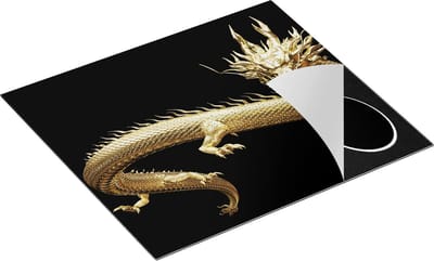 Chefcare Inductie Beschermer Gouden Draak - 60x50 cm - Afdekplaat Inductie - Kookplaat Beschermer - Inductie Mat