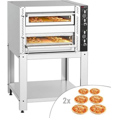 GGM Gastro Elektro Pizzaofen - 6+6x 30cm (Tief) - Manuell - inkl. Untergestell