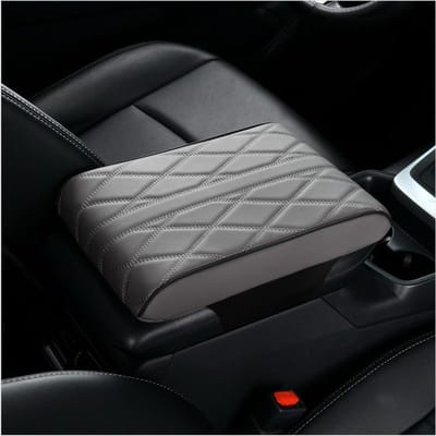 Napa PU lederen auto-armsteunkussen Zacht auto-armsteunkussen Universele middenconsole Anti-krasmat Bescherming Antislip handsteunen S grijs