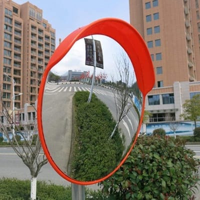Veiligheidsspiegel - Verkeersspiegel - Zicht Verbeteren - Convexe Vorm - 45 Cm - Oranje