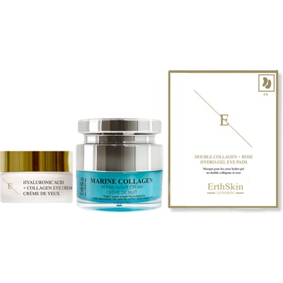 Zeevisolie nachtcrème 50ml + hyaluronzuur + collageen Pro Age oogcrème 30ml + dubbel collageen + roze hydrogele oogmaskers 5 x 2