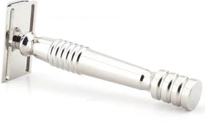 Hoge kwaliteit Klassiek Roestvrij Staal Dubbele Rand Scheer Scheermes met Lang Handvat (DE Safety Razor)