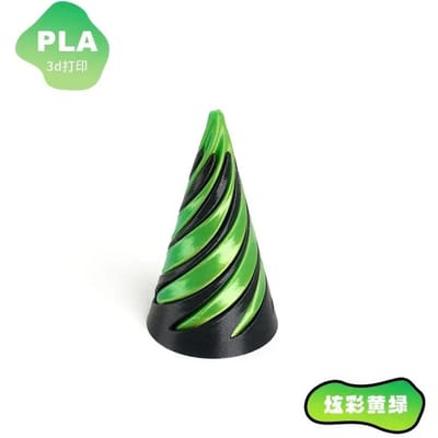 3D Geprinte Spiraal Fidget Speelgoed Decompressie Draaiend Driedimensionale Structuur Vingertop Tweekleurig Stressverlichtend Speelgoed green