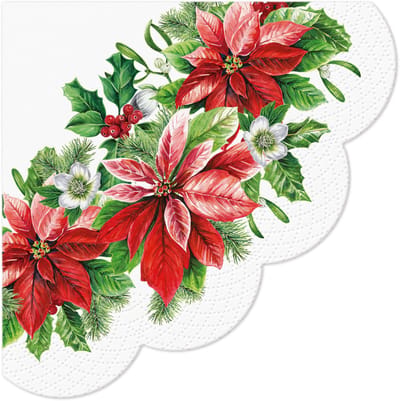 Ronde servetten Glory Poinsettia - PAW Decor - 32 cm