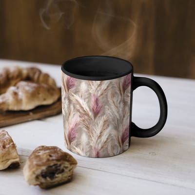 Magische Mok - Foto op Warmte Mokken - Koffiemok - Pampasgras - Pluizig - Kleurrijk - Magic Mok - Beker - 350 ML - Theemok
