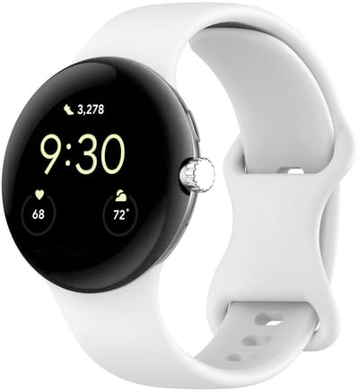 Siliconen bandje - geschikt voor Google Pixel Watch 3 (45 mm) en Pixel Watch 4 (45mm) - druksluiting - wit