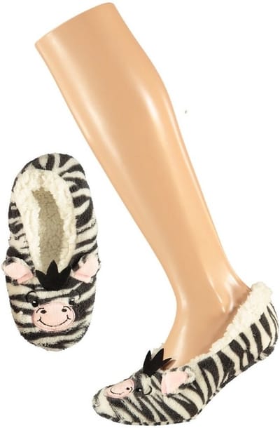 Meisjes ballerina pantoffels/sloffen zebra maat 31-33