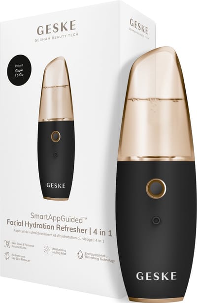 GESKE | SmartAppGuided™ Facial Hydration Refresher | 4 in 1 | Waterverstuiver | Gezichtsstomer | Waterspray | Face mist | Gezichtsreinigingsapparaat | Mist | Cosmetica | Natuurlijke glans