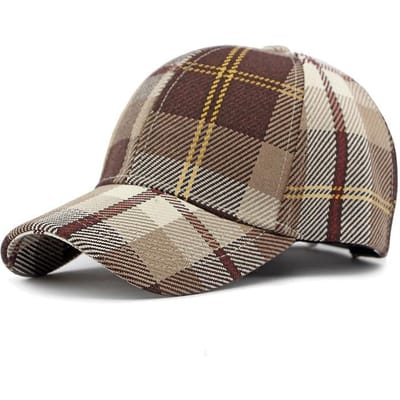 Ruitjes Baseballpet, Zonwerende Snapback Ademend Buiten Truckerpet, Casual Papa Pet (Chocolate,Adjustable) Chocola