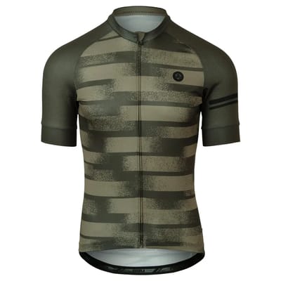 AGU Grainy Stripe Fietsshirt Essential Heren - Army Green - S