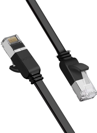 Ugreen - platte - kabel Ethernet patchkabel RJ45 Cat - 6 - UTP - 1000 - Mbps - 1 - m - zwart - (NW101 - 50184)