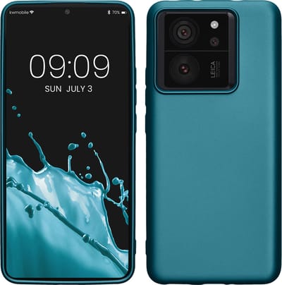 kwmobile telefoonhoesje geschikt voor Xiaomi 13T / 13T Pro - Hoesje voor smartphone - Back cover in Metallic carabisch blauw