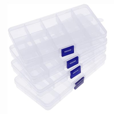 Plastic Opbergdoos met 15 Verstelbare Compartimenten voor Sieraden en Accessoires