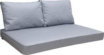 Madison - Loungekussen - Tuinkussen - Palletkussen - Rugkussen - Waterbestendig - 3-delig - 120 x 80cm - Manchester Licht Grijs