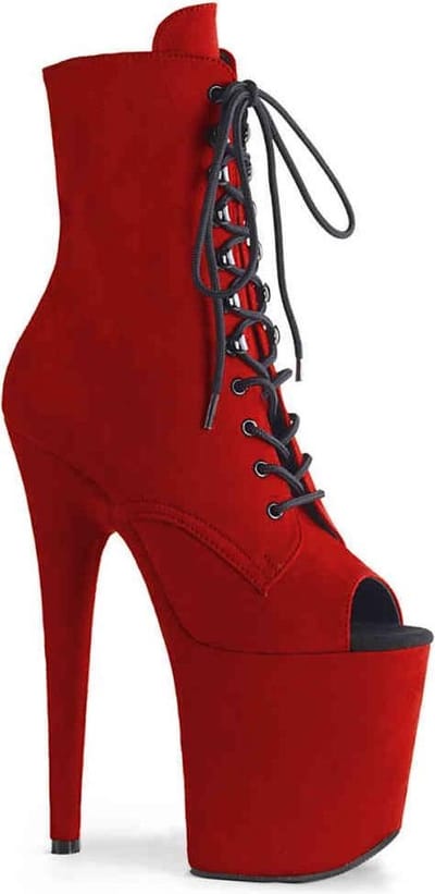Pleaser - FLAMINGO-1021FS Plateau Laarzen, Paaldans schoenen - Paaldans schoenen - 42 Shoes - Rood