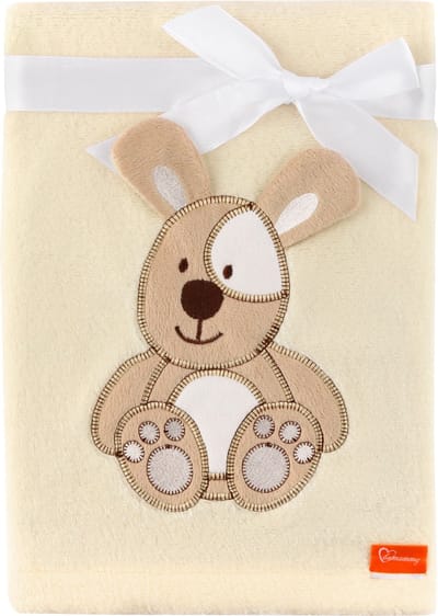 Be Mammy Babydeken - Dekbed - Kinderdeken - Wiegdeken - Dekentje Baby - 76 x 102 cm - Ecru - hond - BE-BE20-168-BBL