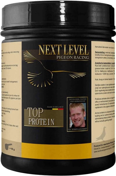 Next Level Top Protein Plus 350g - supplement voor duiven - opbouw spiermassa, kracht, spiergroei - dierlijke eiwitten - bron van aminozuren