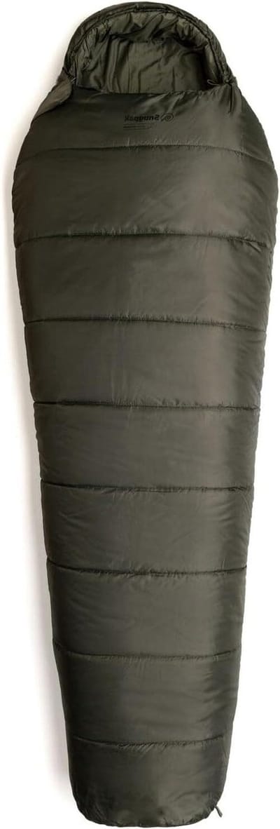 Mummieslaapzak - Warme slaapzak - Kamperen en outdoor - Isolatie met synthetische vulling - 1-persoons - Olijfgroen