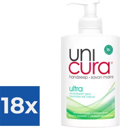 Unicura Vloeibare Zeep Ultra 250 ml Pomp - Voordeelverpakking 18 stuks