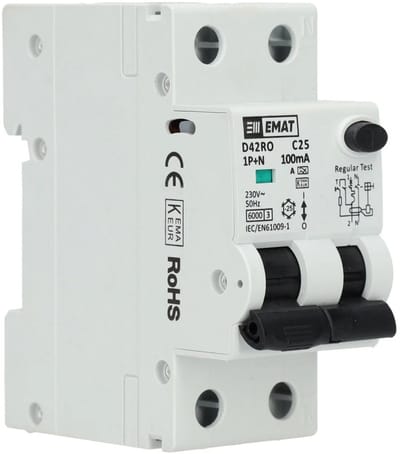 EMAT aardlekautomaat C25 1P+N 100mA Type A (85006419)