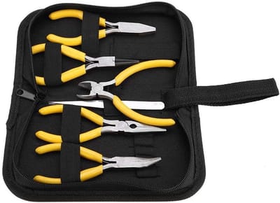 Set van 5 Professionele Sieraden Tangens, Stevige Gereedschappen voor Sieradenmaken met Draagbare Opbergzak