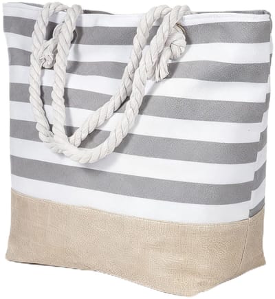 Dailygoods- Strandtas met ritssluiting - Waterdichte shopper - Ruime opbergruimte 50 x 35 x 15 cm - Schoudertas - Handtas - Ideaal voor strand en gym
