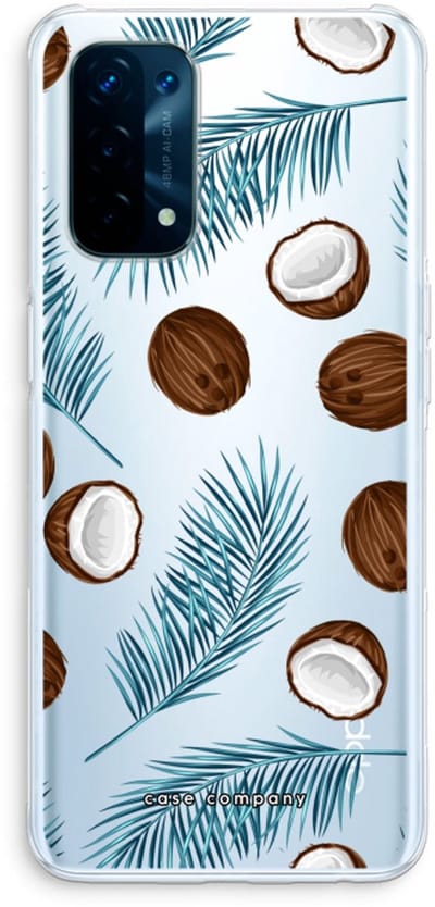 Case Company® - Hoesje geschikt voor Oppo A74 5G hoesje - Kokosnoot - Soft Cover Telefoonhoesje - Bescherming aan alle Kanten en Schermrand