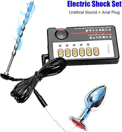 Elektrische stimulatie penis plug en buttplug - E-stim set - Afstandsbediening - Schok stimulatie - Stroom - BDSM