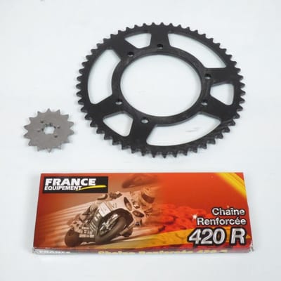 kettingset france uitrusting voor motor derbi 50 senda xrace 2006 tot 2010 14x53 steek 420 Ø105mm nieuw