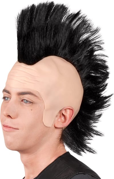 Boland - Pruik Punk Zwart - Hanenkam - Kort - Mannen - Punker - 50's - Rock & Roll - Grappig - Fout