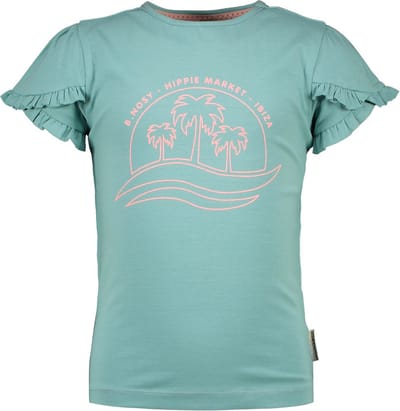Meisjes t-shirt ruffel mouw - Canton groen