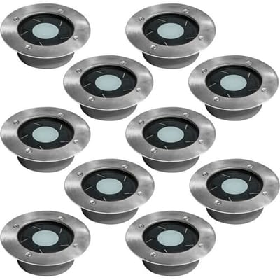 KS Verlichting - grondspot - Puck - solar - set van 10 - tuinlampen - solar tuinverlichting - modern - zonneenergie buitenverlichting