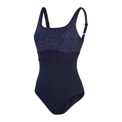 Speedo Dames/Dames Eclips Eéndelig Zwempak (Zwart/Paars)