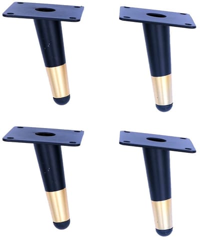 Allecto - Zwarte Taps Toelopende Poten - Set van 4 Meubelpoten - Duurzaam en Antislip - 10 cm Hoogte - Geschikt voor Sofa, Kast en Tafel