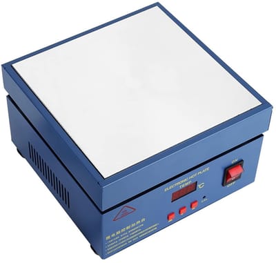 Verwarming Station - Elektrische Plaat - Componenten Verwarmen - Constante Temperatuur - 200 x 200 mm - Zilver