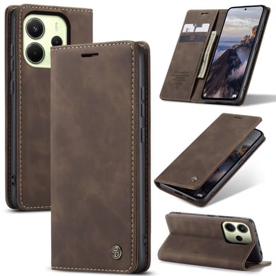 CaseMe Hoesje - Geschikt voor Xiaomi Redmi Note 14 4G Hoesje - CaseMe 013 Book Case - Donkerbruin